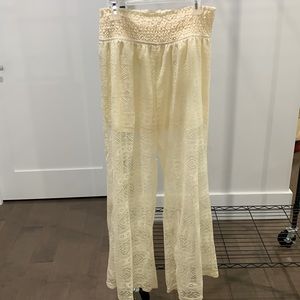 Xhilaration, cream lace pants, with stretchy waistband, size: XXL